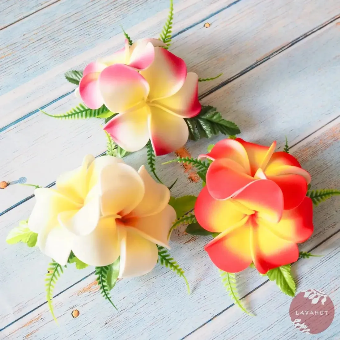 Pink Double Joy Plumeria Hawaiian Flower Hair Clip