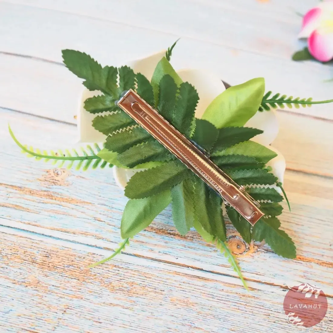 Pink Double Joy Plumeria Hawaiian Flower Hair Clip