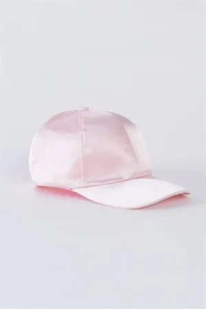 Pink Satin Baseball Cap With Adjustable Velcro Strap /6 Hats