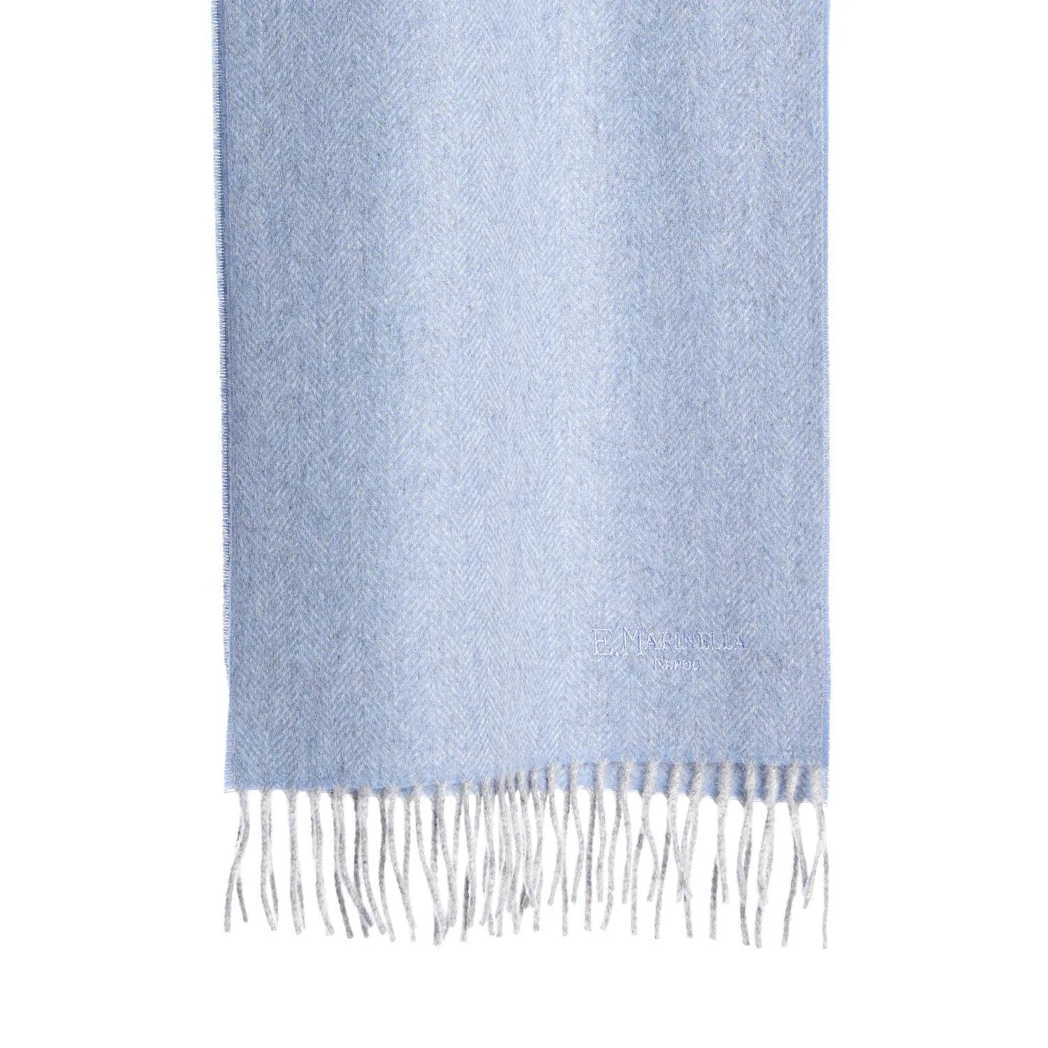 POWDER BLUE FRINGED SCARF