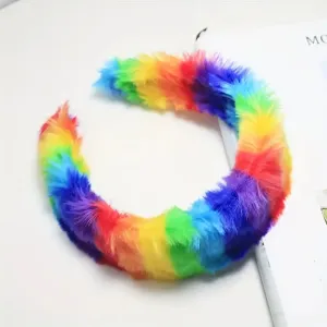 Rainbow Color Plush Headband