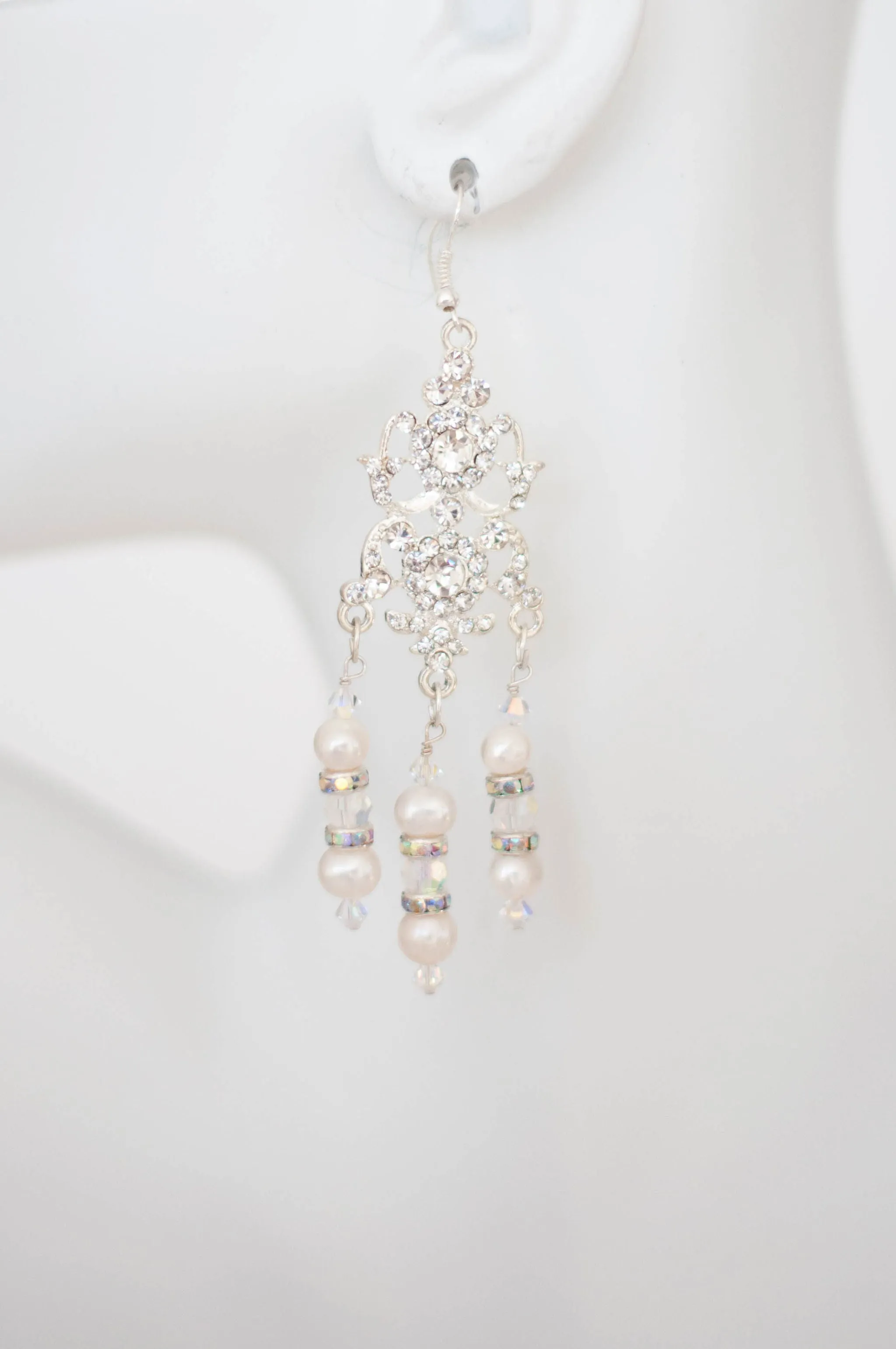 Rhinestone and Pearl Chandeliers