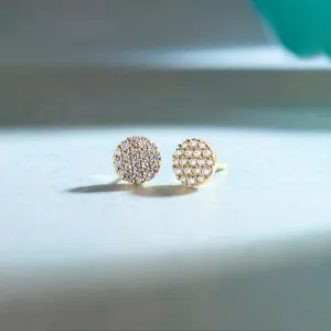 Round Pave Diamond Earrings