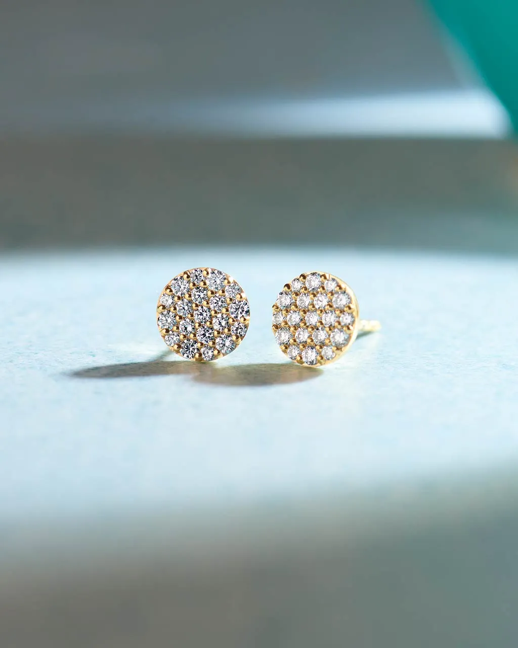 Round Pave Diamond Earrings