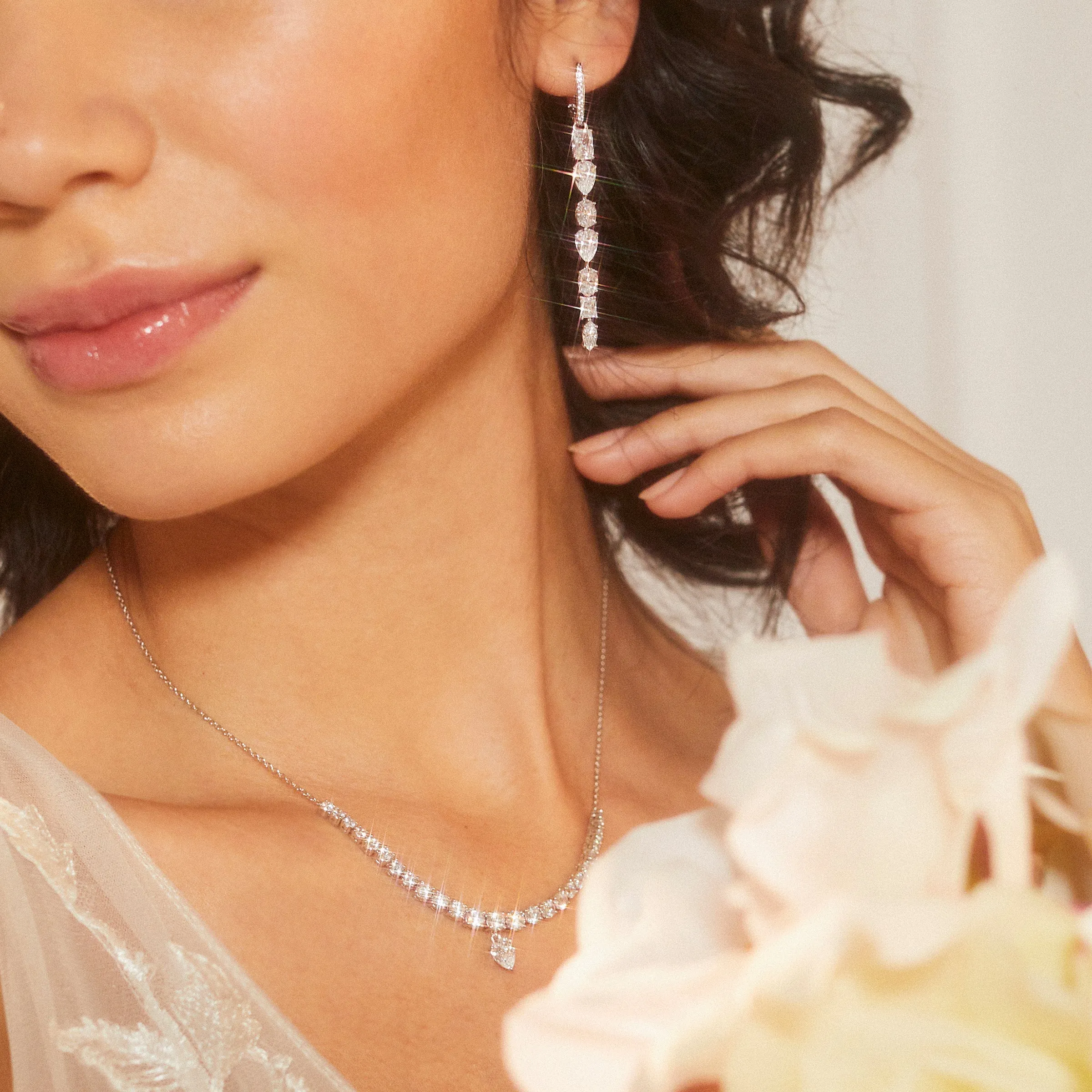 RSVP CZ LINEAR EARRINGS