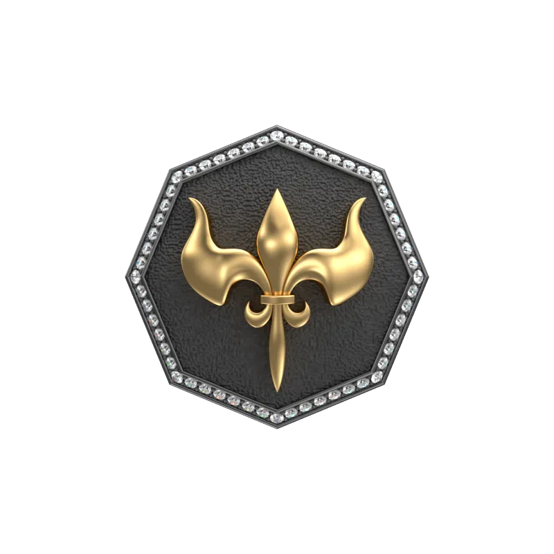 Rudra Luxe, Edgy Cufflink Set with CZ Diamonds, 18kt Gold & Black Ruthenium Plating on Brass.