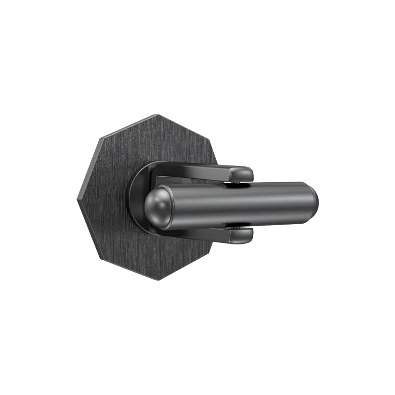 Rudra Luxe, Edgy Cufflink Set with CZ Diamonds, 18kt Gold & Black Ruthenium Plating on Brass.
