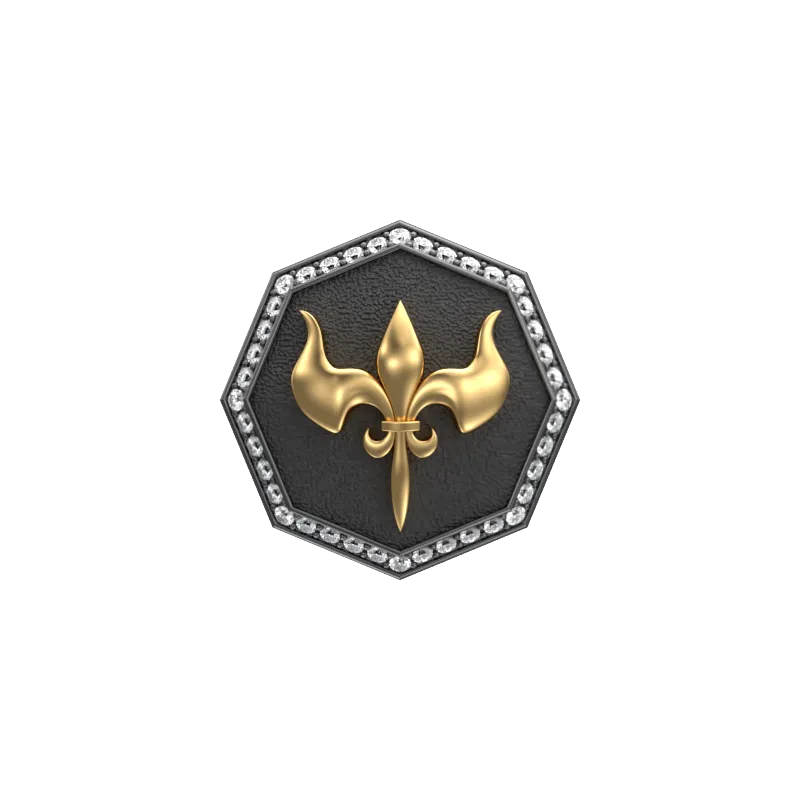 Rudra Luxe, Edgy Cufflink Set with CZ Diamonds, 18kt Gold & Black Ruthenium Plating on Brass.