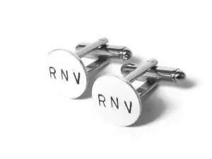 Silver Monogram cufflinks personalized cuff links Initial cufflinks custom cufflinks men wedding cufflinks sterling silver cufflinks