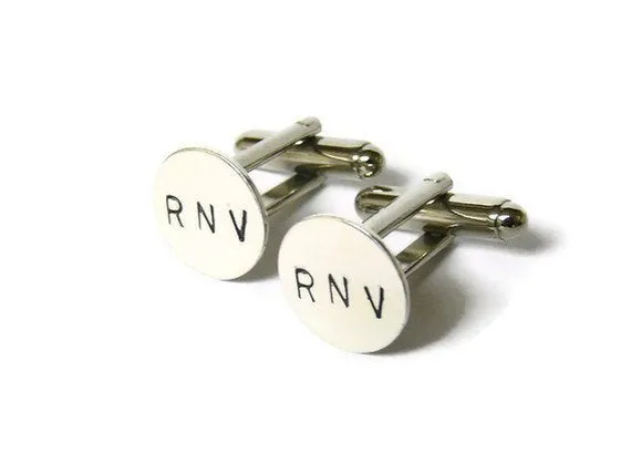 Silver Monogram cufflinks personalized cuff links Initial cufflinks custom cufflinks men wedding cufflinks sterling silver cufflinks