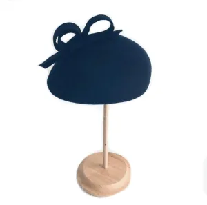 Small wool felt beret with creative bow women's winter hat