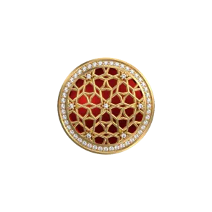 Starburst Luxe, Classic Cufflink Set with CZ Diamonds, 18kt Gold Plating and Enamel on Brass.