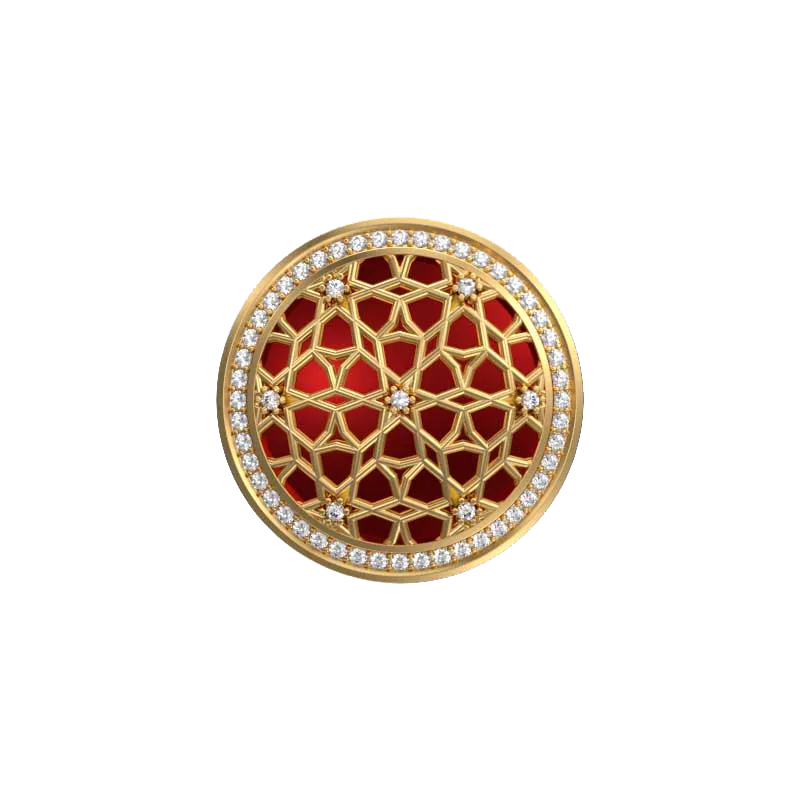 Starburst Luxe, Classic Cufflink Set with CZ Diamonds, 18kt Gold Plating and Enamel on Brass.