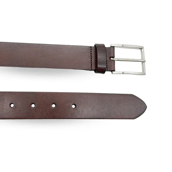STAVROS - Mens Brown Genuine Leather Dress Belt
