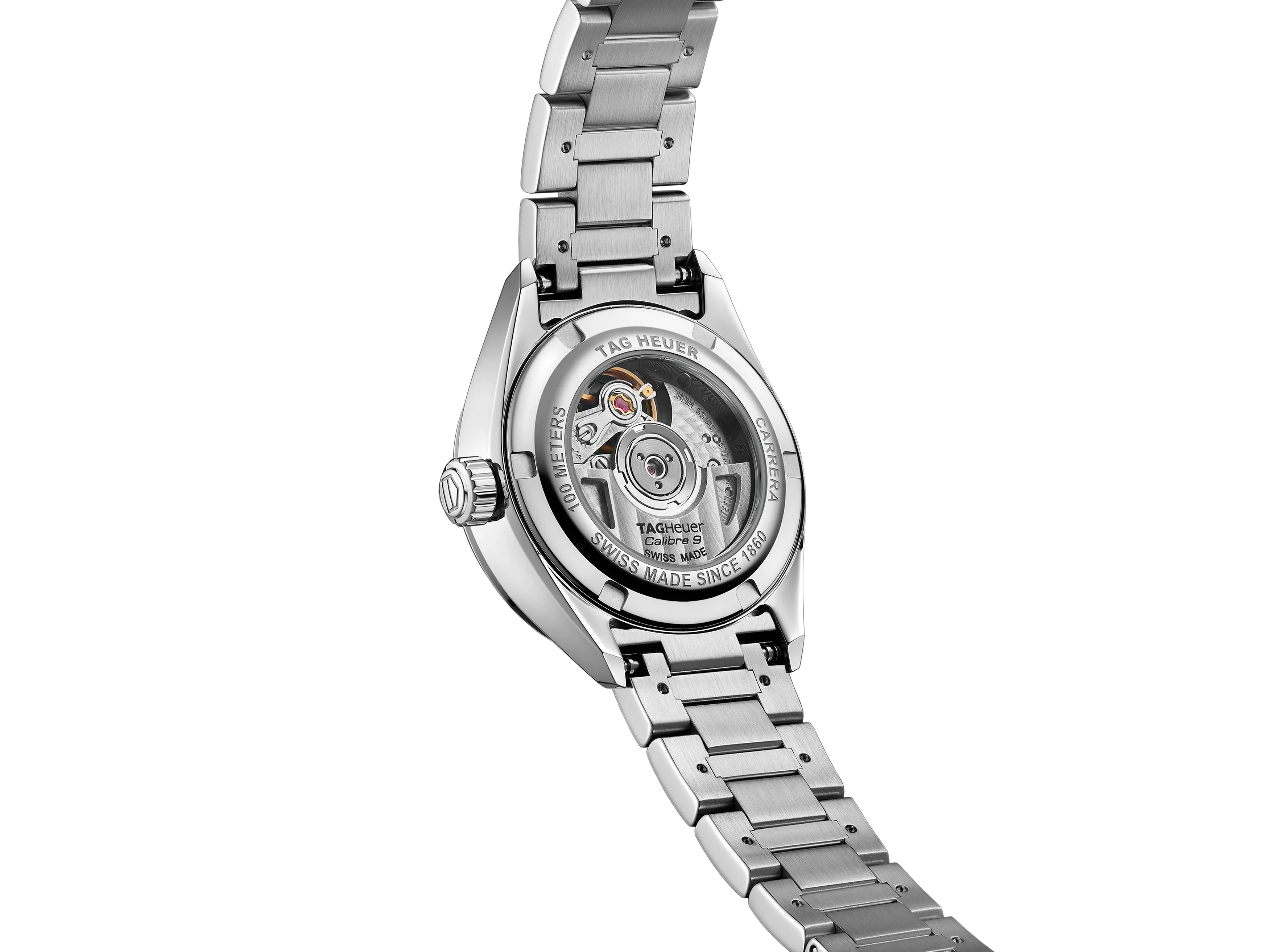 TAG Heuer Carrera Calibre 9 Automatic Ladies' Mother of Pearl Steel Watch, 29mm