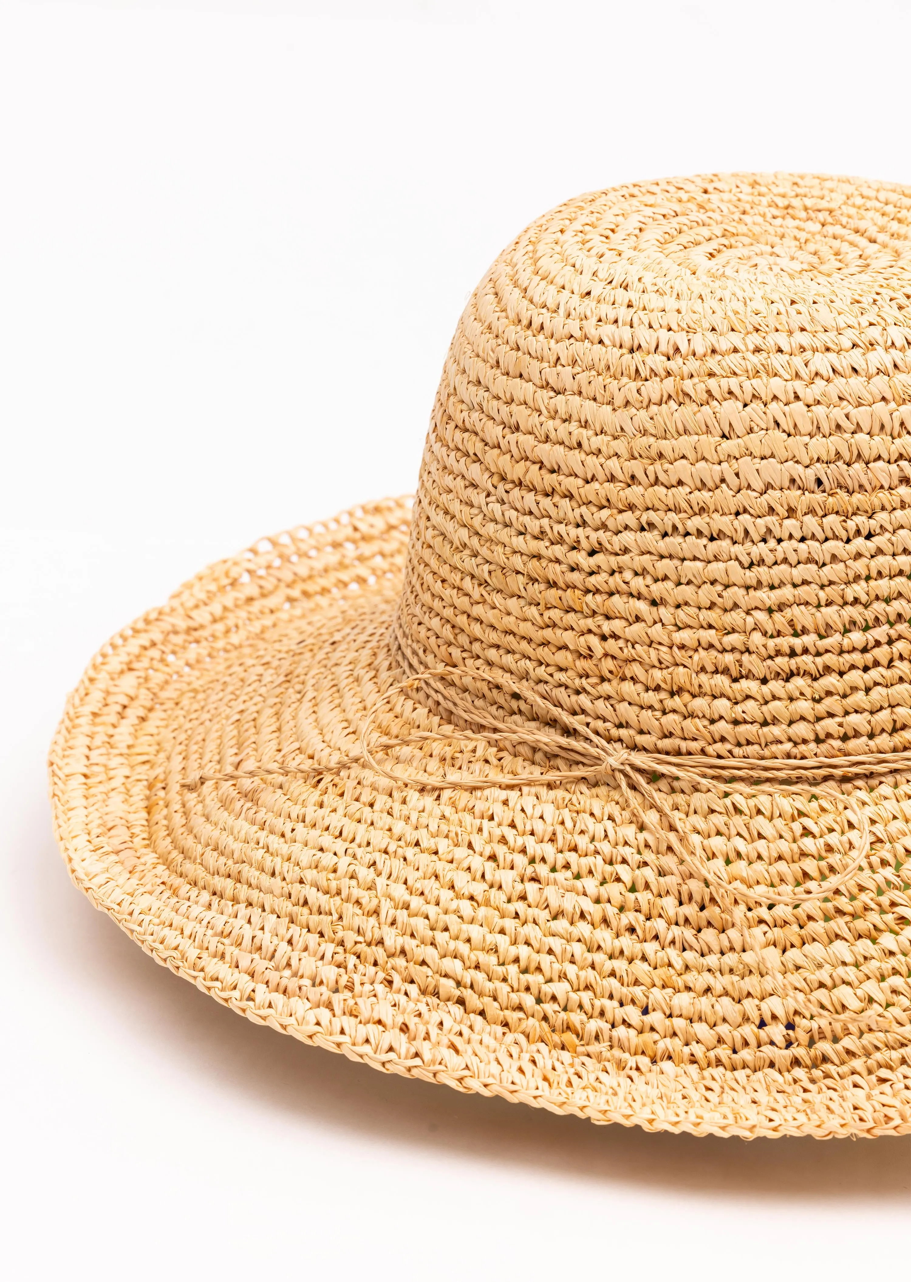 Tara Grinna Wide Brim Hat with Tie-(8255)