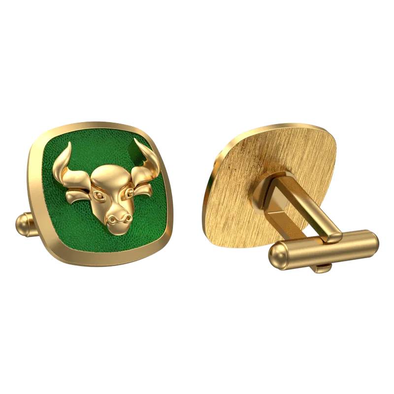 Taurus Zodiac , Constellation Cufflink Set with 18kt Gold & Black Ruthenium Plating on Brass.