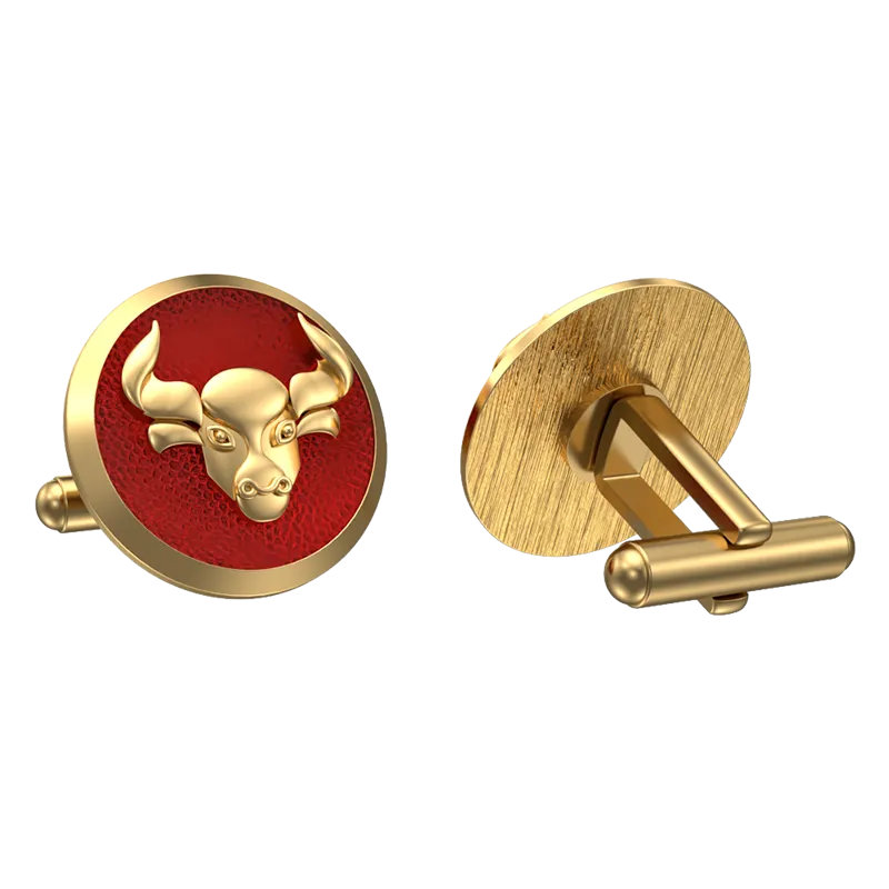 Taurus Zodiac , Constellation Cufflink Set with 18kt Gold & Black Ruthenium Plating on Brass.