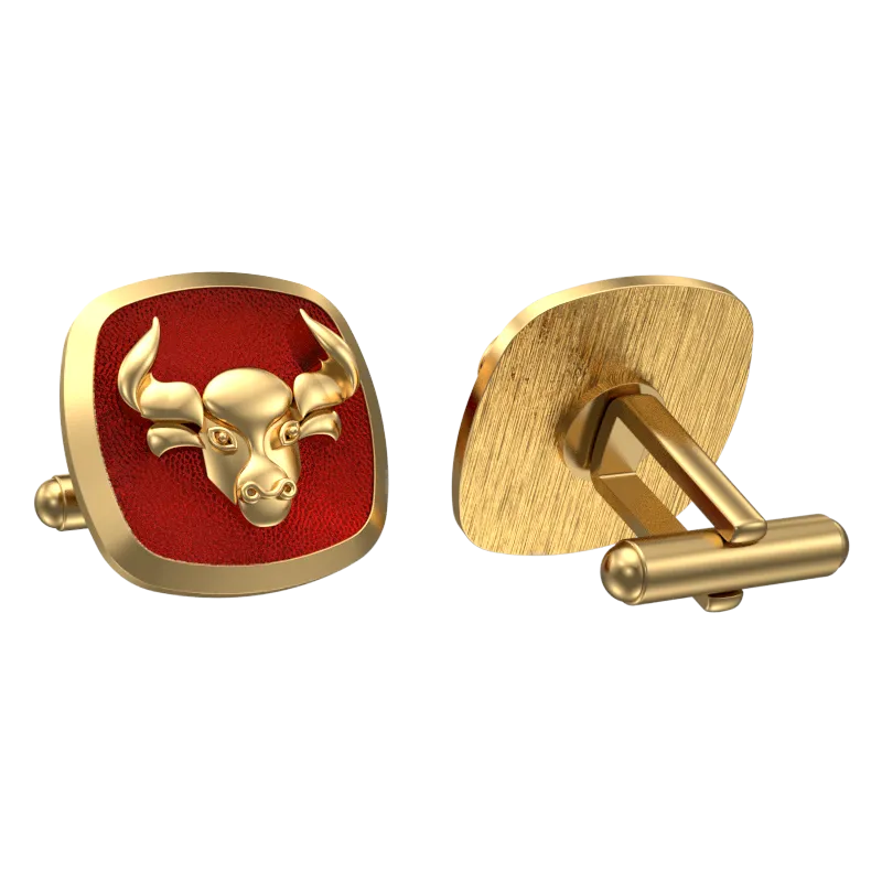 Taurus Zodiac , Constellation Cufflink Set with 18kt Gold & Black Ruthenium Plating on Brass.