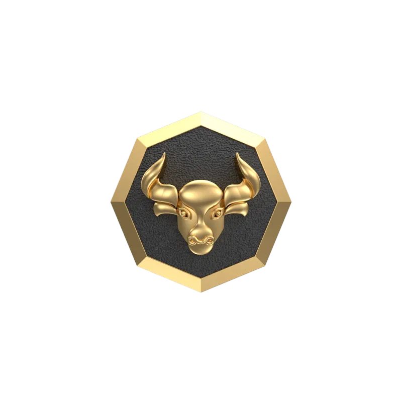 Taurus Zodiac , Constellation Cufflink Set with 18kt Gold & Black Ruthenium Plating on Brass.