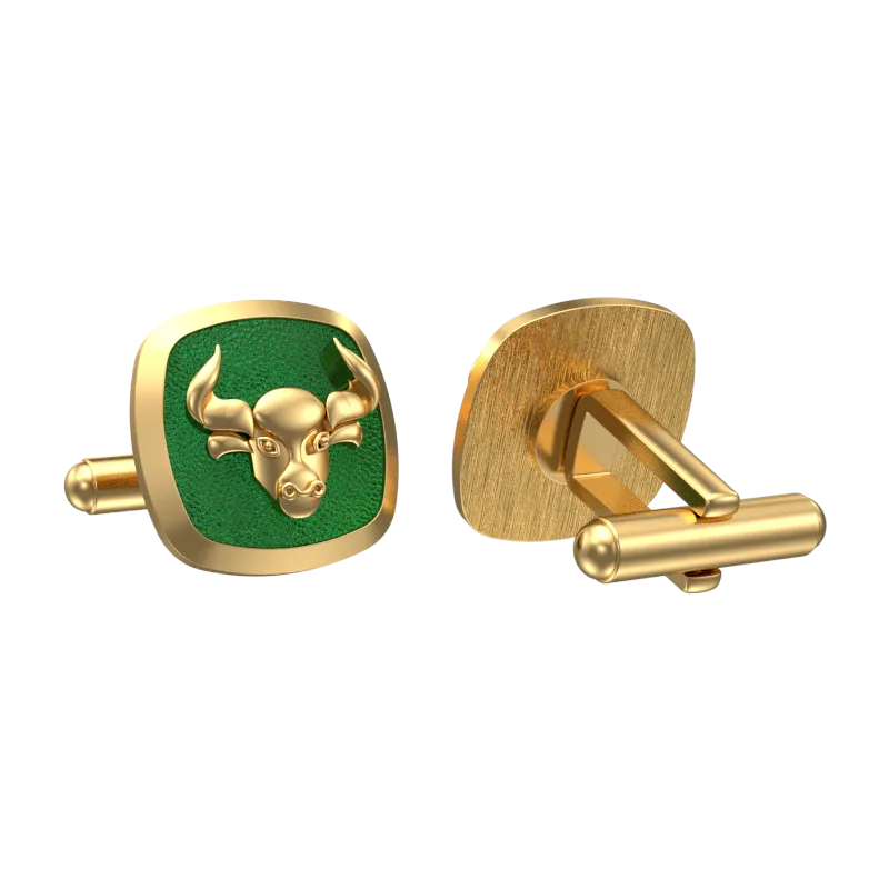 Taurus Zodiac , Constellation Cufflink Set with 18kt Gold & Black Ruthenium Plating on Brass.