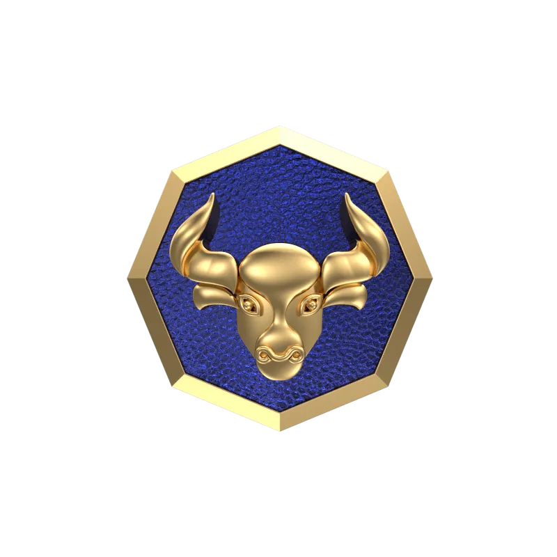 Taurus Zodiac , Constellation Cufflink Set with 18kt Gold & Black Ruthenium Plating on Brass.
