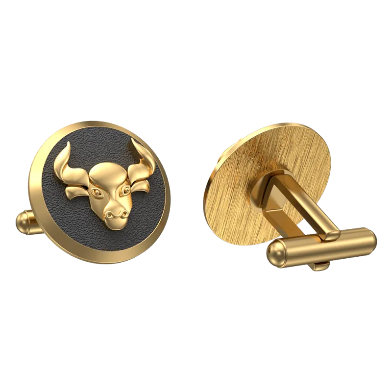Taurus Zodiac , Constellation Cufflink Set with 18kt Gold & Black Ruthenium Plating on Brass.
