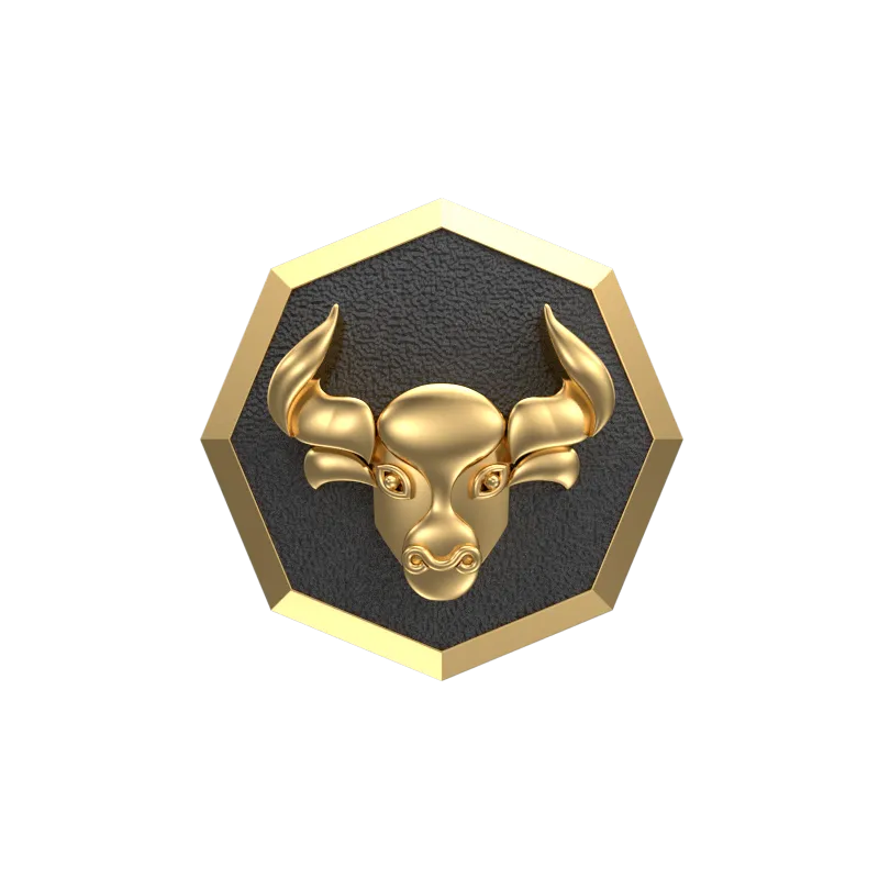 Taurus Zodiac , Constellation Cufflink Set with 18kt Gold & Black Ruthenium Plating on Brass.