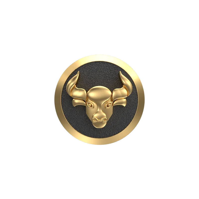 Taurus Zodiac , Constellation Cufflink Set with 18kt Gold & Black Ruthenium Plating on Brass.