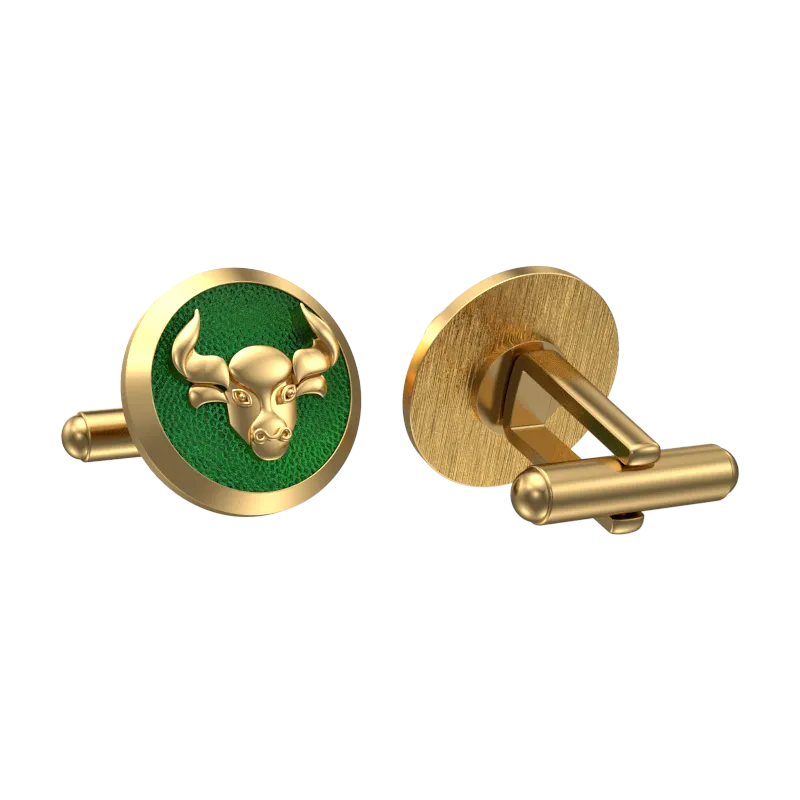 Taurus Zodiac , Constellation Cufflink Set with 18kt Gold & Black Ruthenium Plating on Brass.