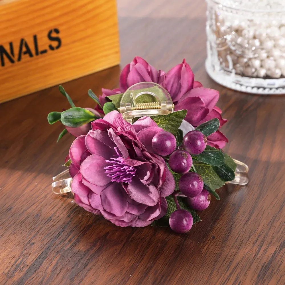 TAVIMART  -  Haimeikang Fashion Berry Flower Hair Claw Hair Clip Claws Romantic Hair Crab Hairpins Women Girls Hair Accessories
