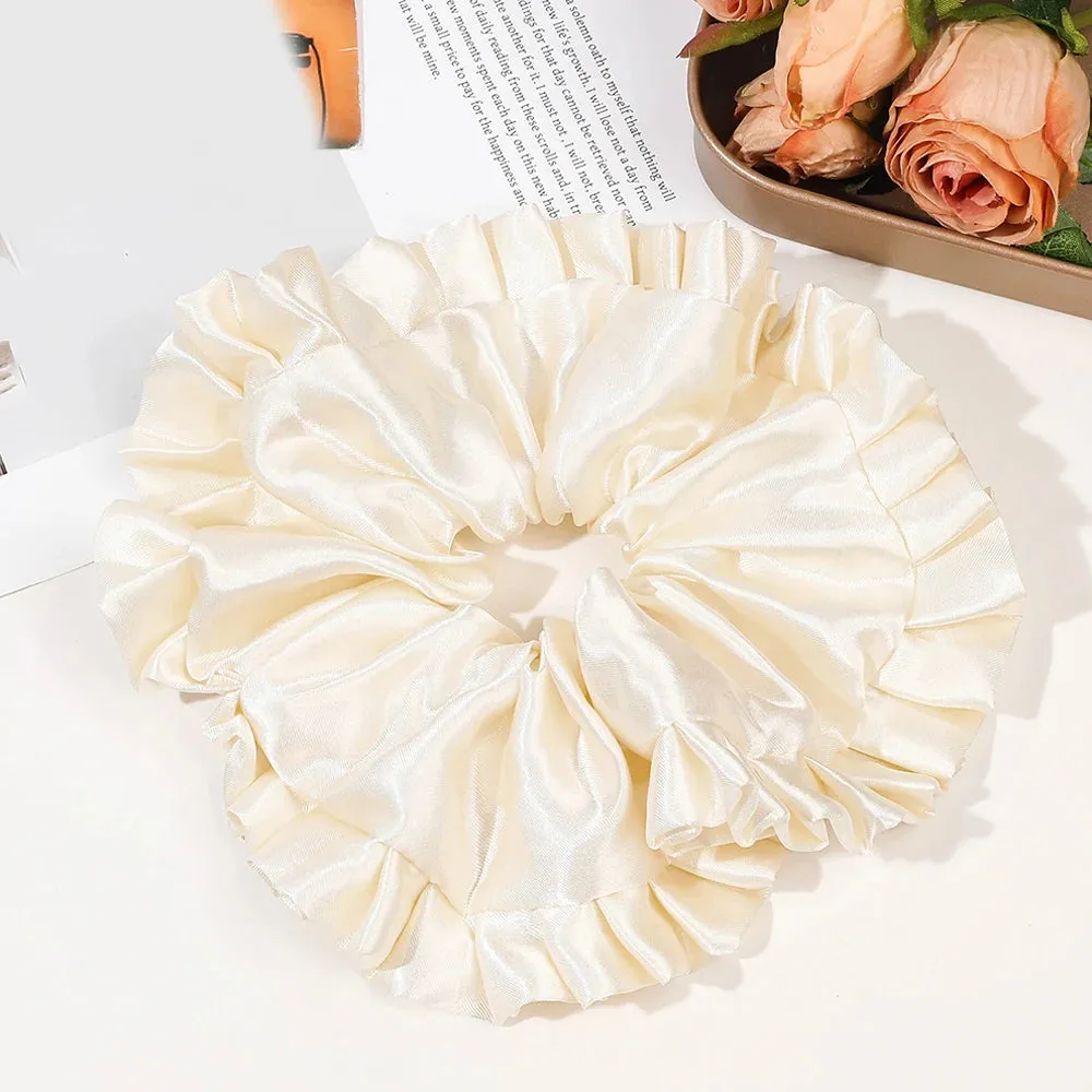 TAVIMART  -  Oversized Lace Scrunchies French Romantic Elastic Hair Bands Elastic Ponytail Holder Hair Rope Ties Women Hair Accessories Ins