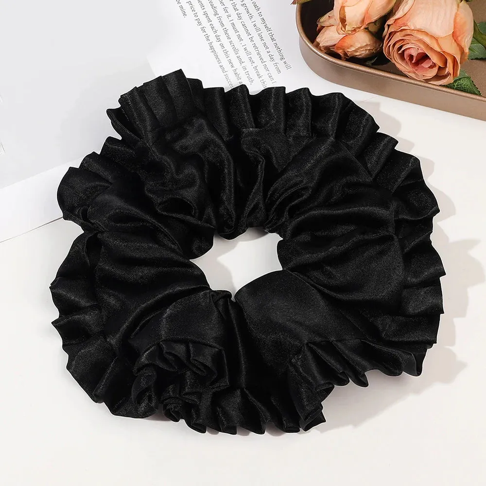 TAVIMART  -  Oversized Lace Scrunchies French Romantic Elastic Hair Bands Elastic Ponytail Holder Hair Rope Ties Women Hair Accessories Ins