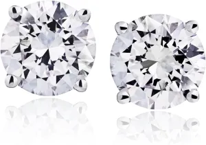 The Diamond Channel CERTIFIED 1 to 6 Carat LAB GROWN Solitaire Diamond Stud Earrings Round Cut 4 Prong Screw Back (F-G Color, VS1-VS2 Eye Clean Clarity)