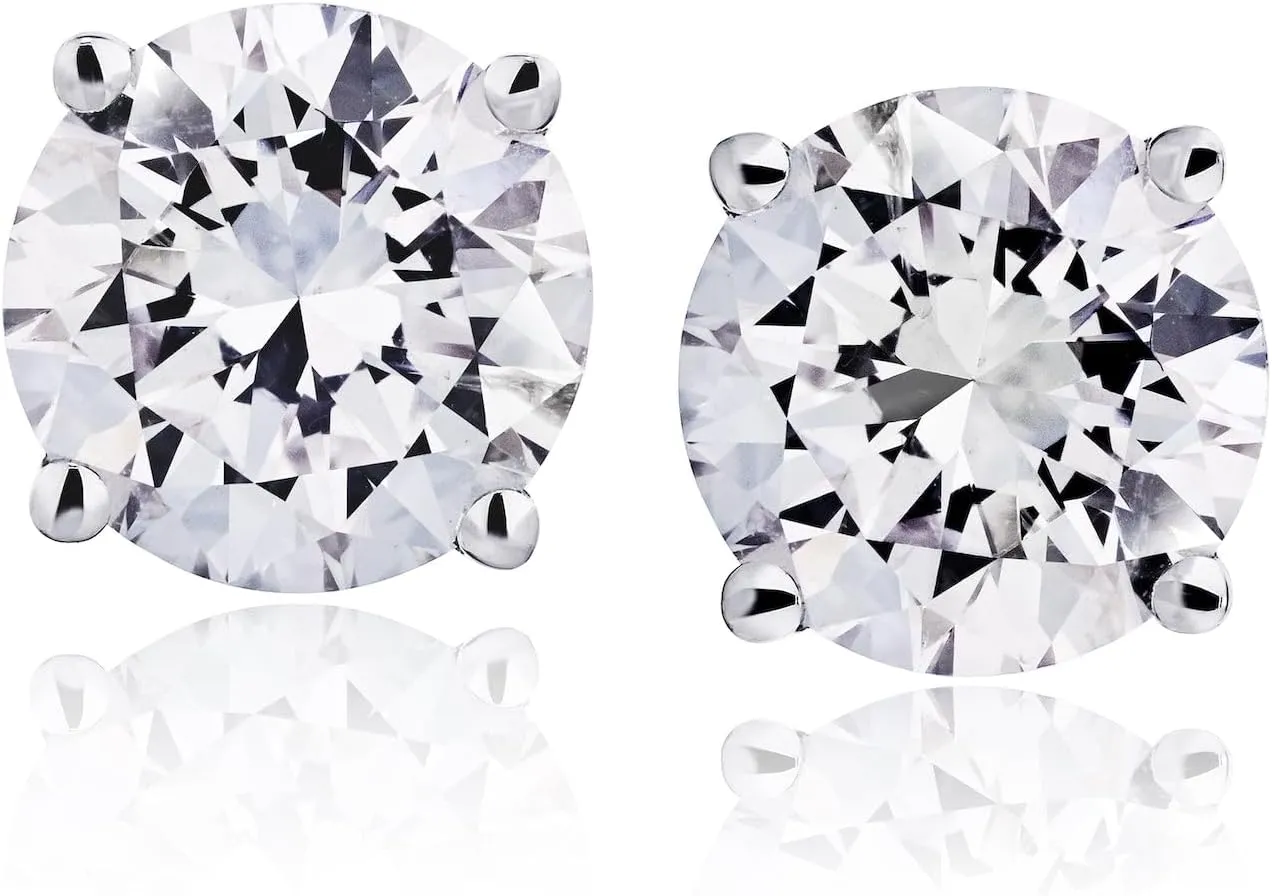 The Diamond Channel CERTIFIED 1 to 6 Carat LAB GROWN Solitaire Diamond Stud Earrings Round Cut 4 Prong Screw Back (F-G Color, VS1-VS2 Eye Clean Clarity)