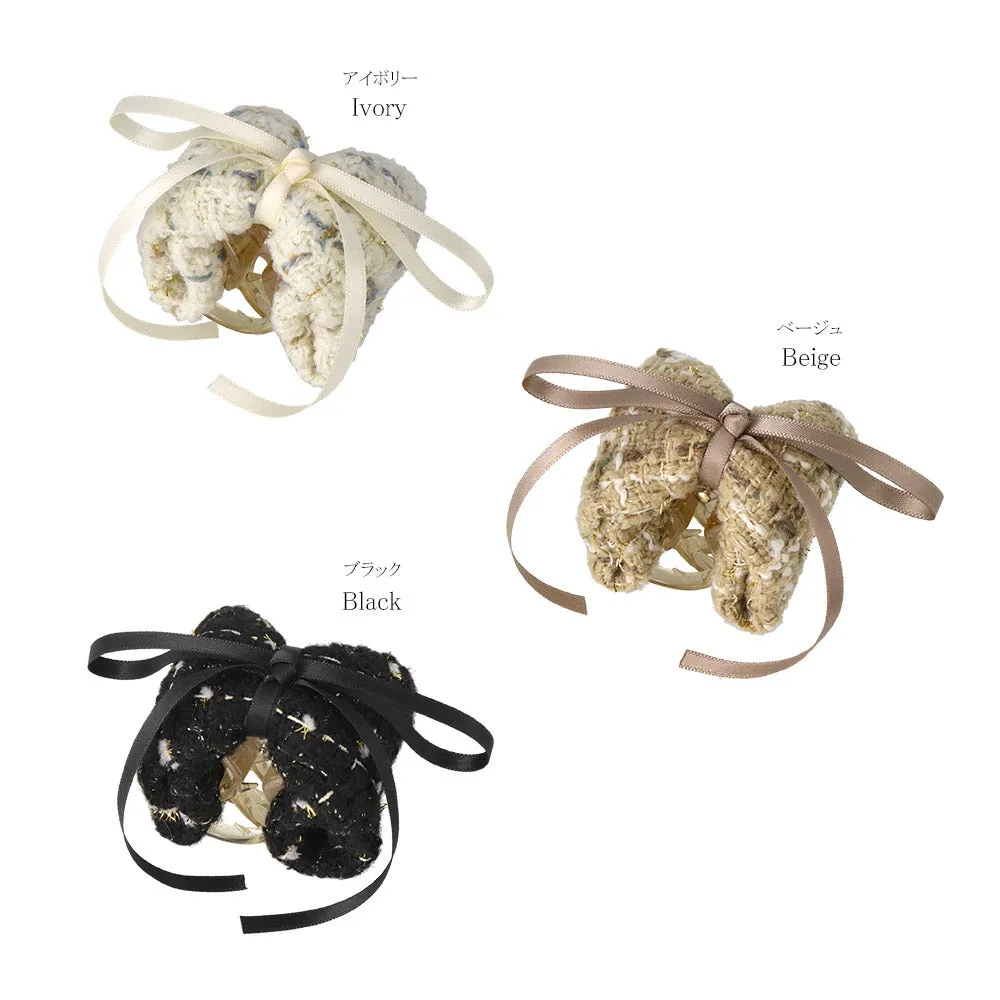 Tweed Romantic Bow Hair Claw