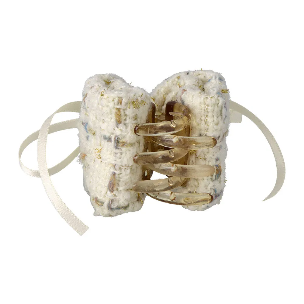 Tweed Romantic Bow Hair Claw