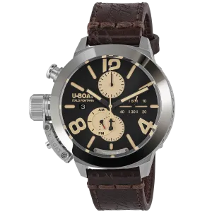 U-Boat Men's Watch Classico Tungsteno CAS1 Chronograph Black Beige 9567