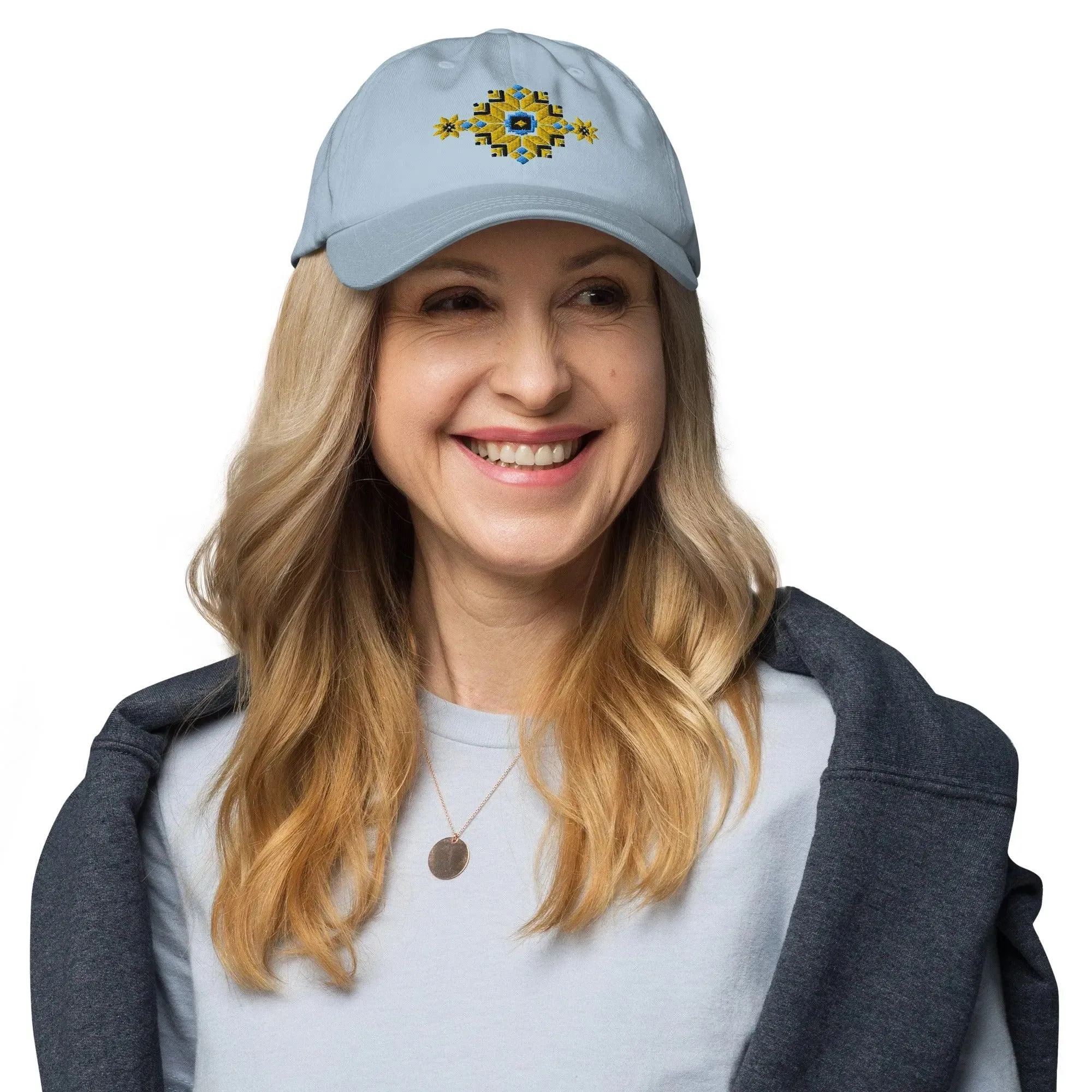 Ukrainian Vyshyvanka Motif Embroidered Dad Hat