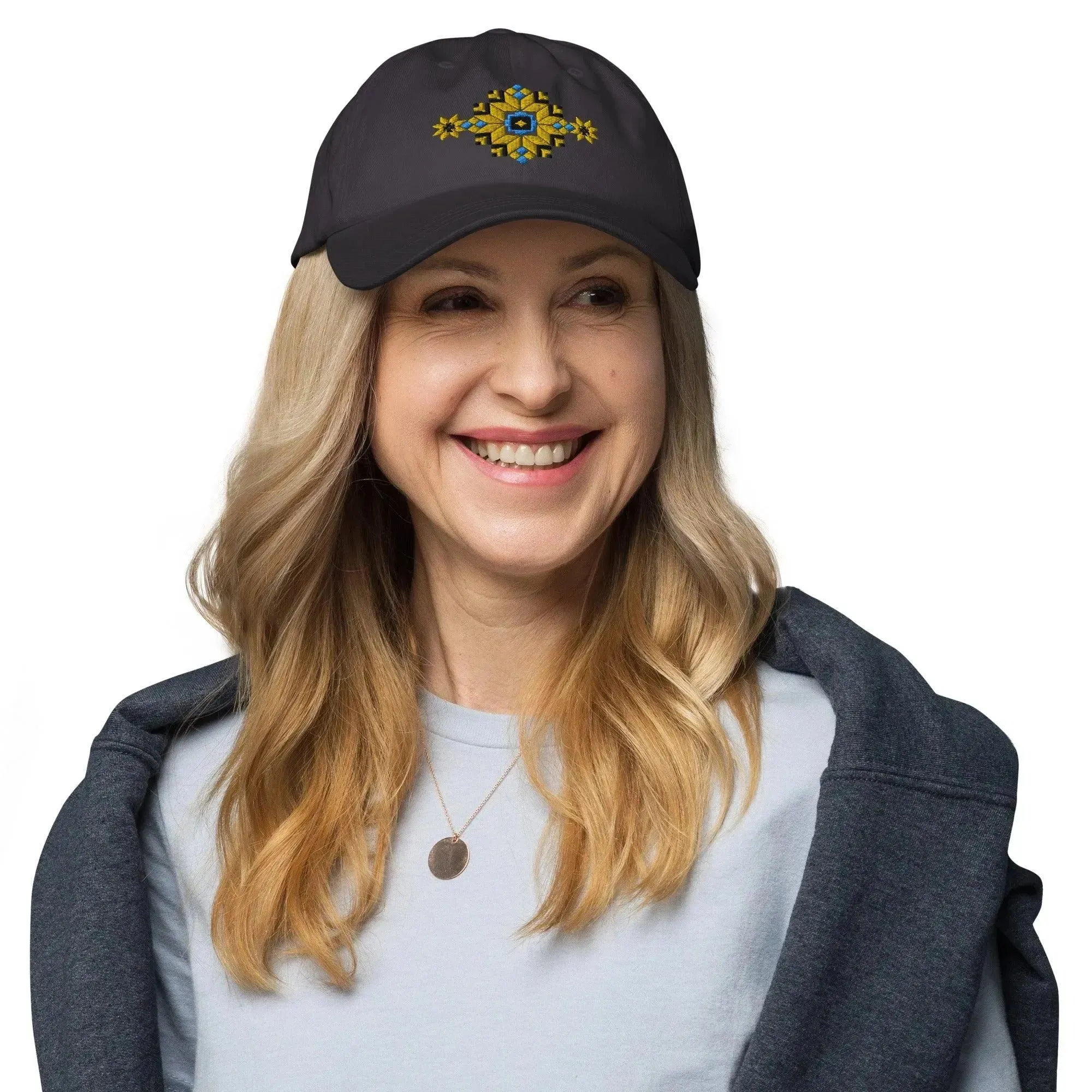 Ukrainian Vyshyvanka Motif Embroidered Dad Hat