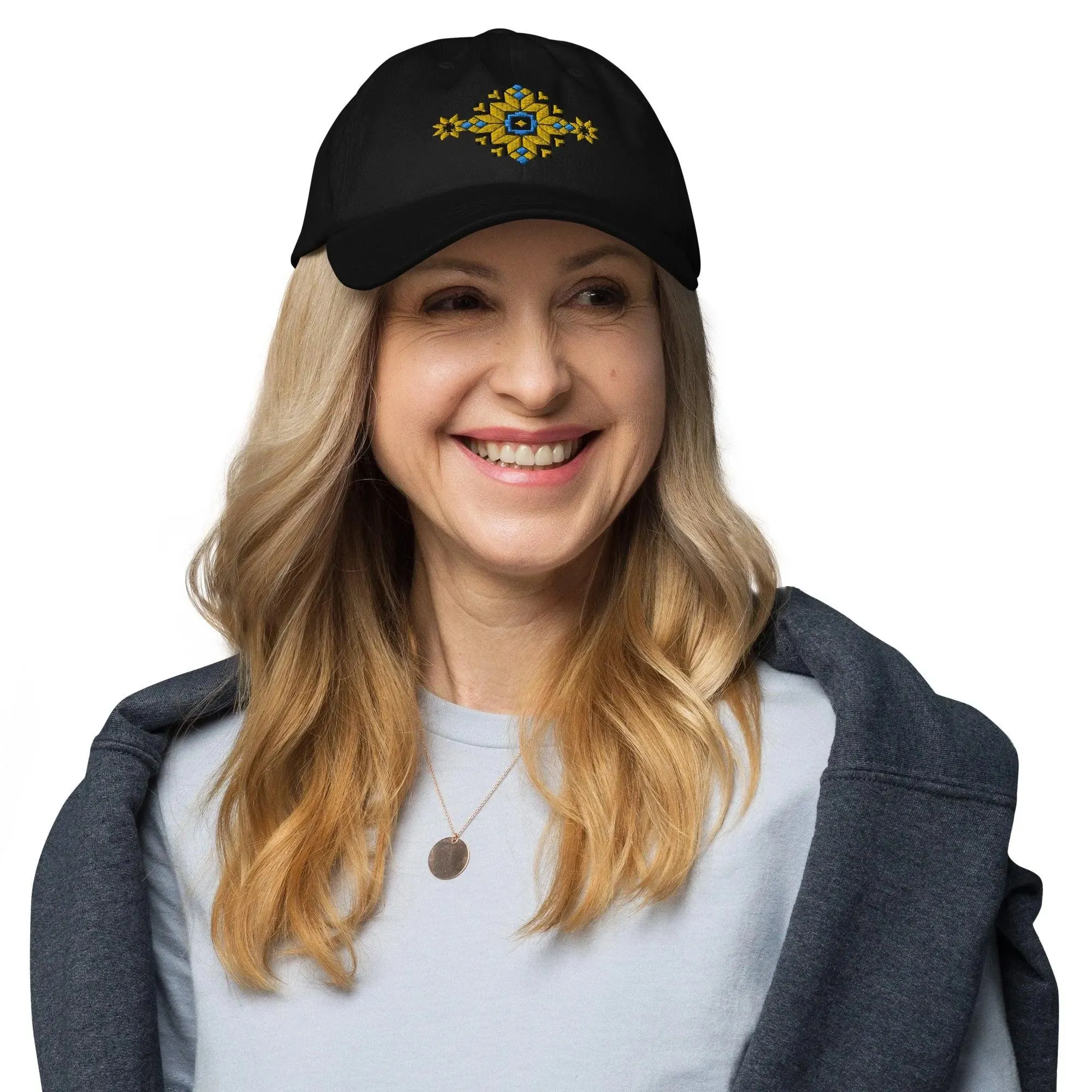 Ukrainian Vyshyvanka Motif Embroidered Dad Hat
