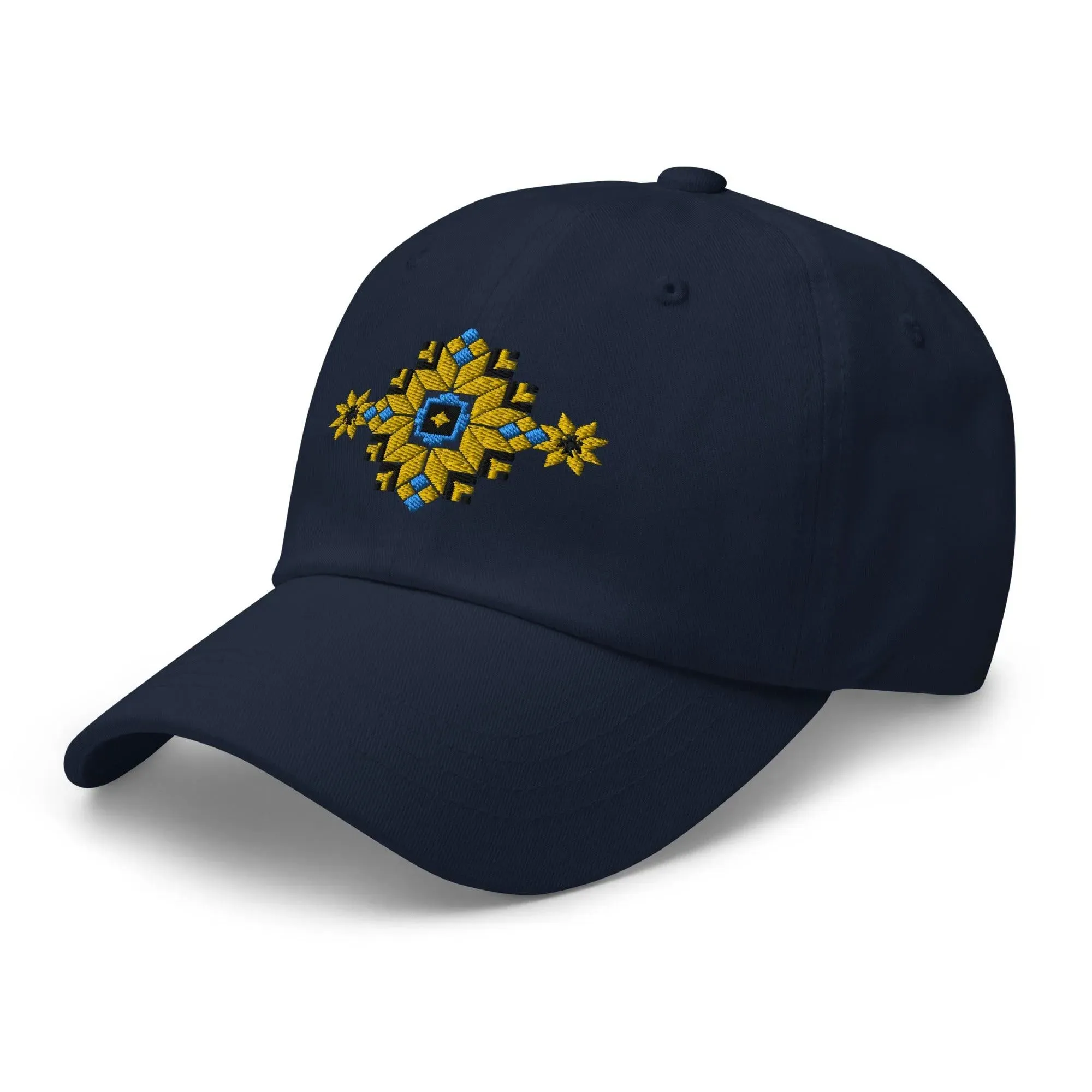 Ukrainian Vyshyvanka Motif Embroidered Dad Hat
