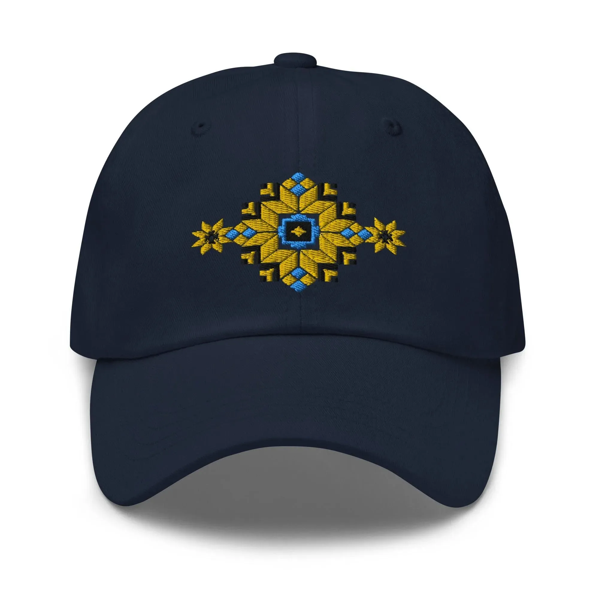 Ukrainian Vyshyvanka Motif Embroidered Dad Hat