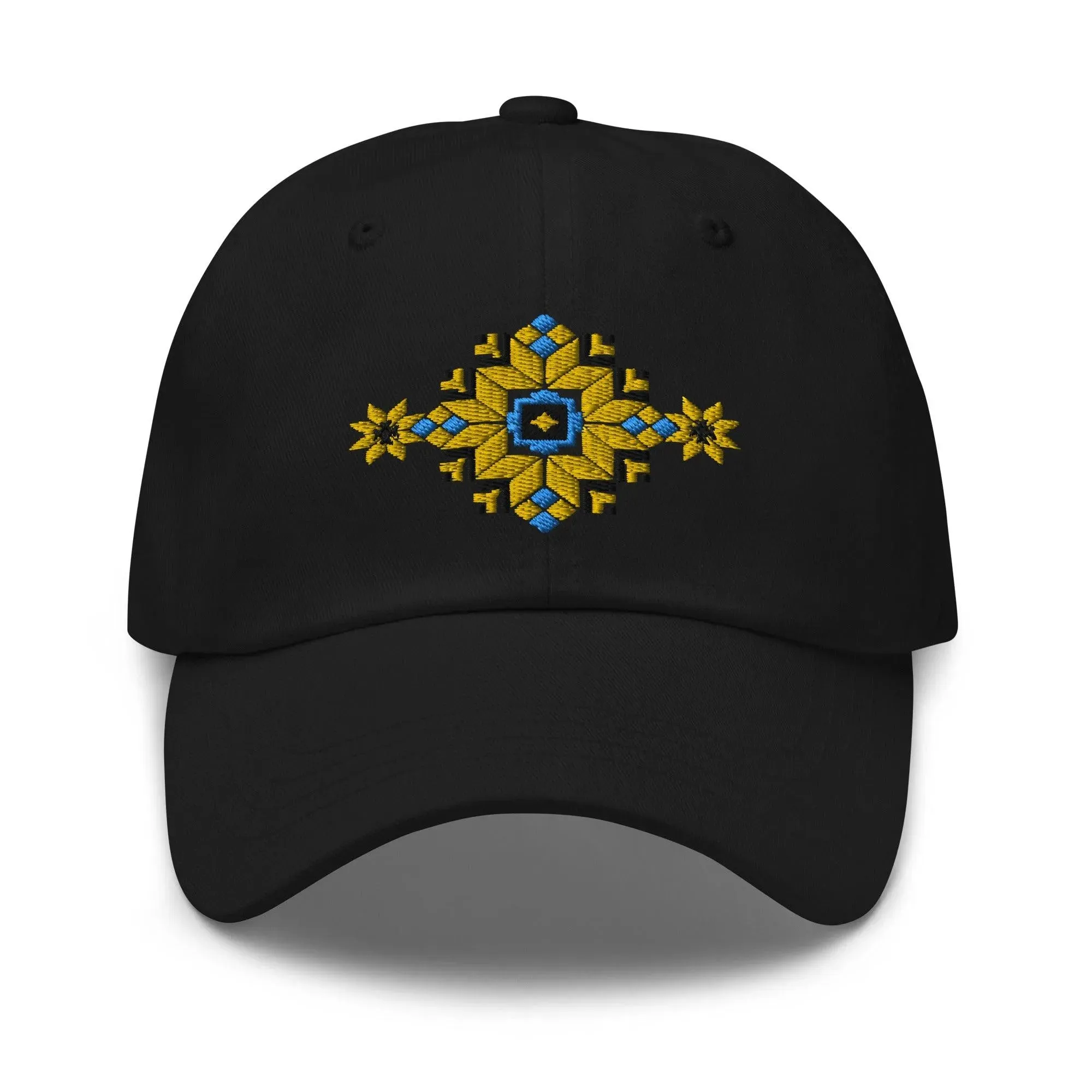 Ukrainian Vyshyvanka Motif Embroidered Dad Hat