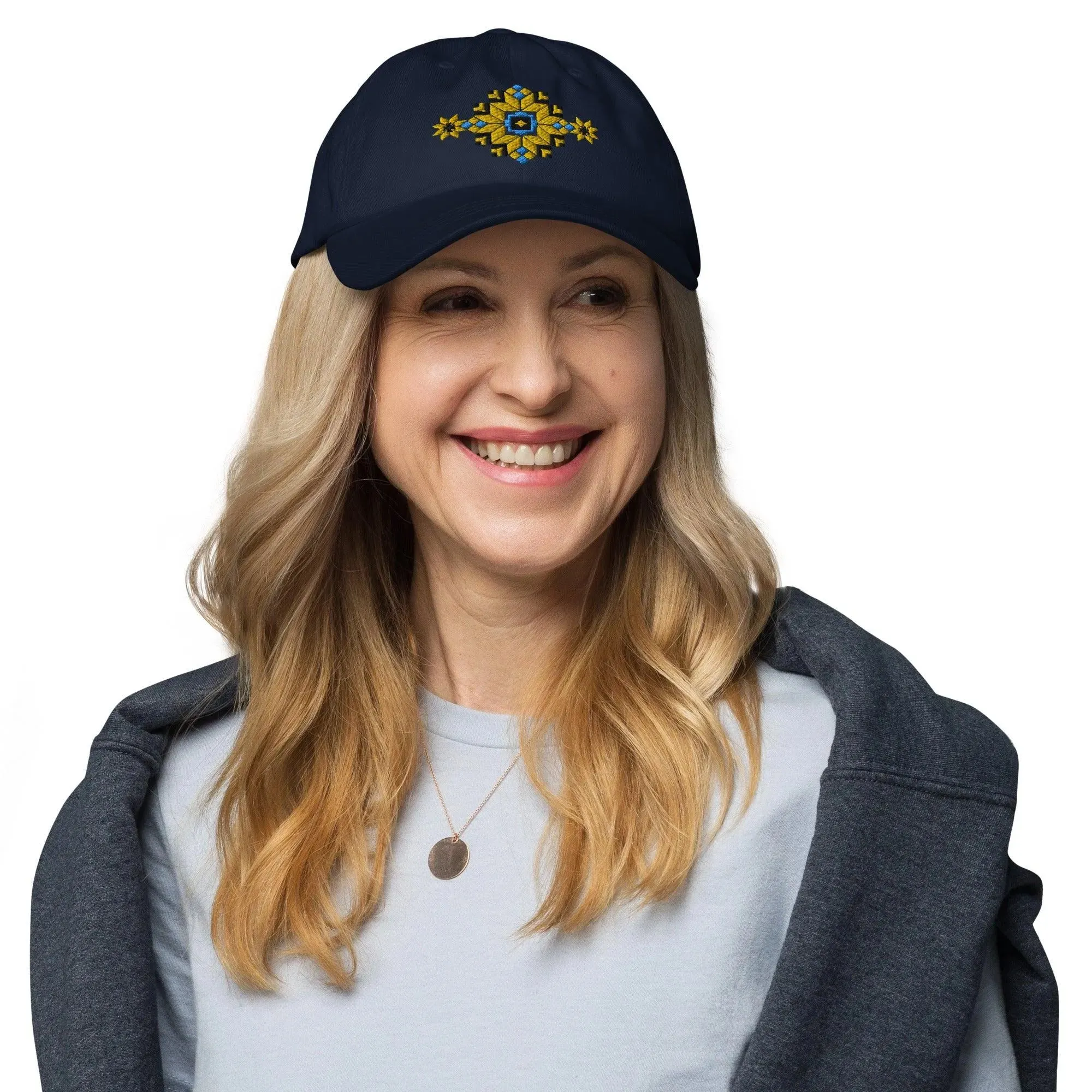 Ukrainian Vyshyvanka Motif Embroidered Dad Hat