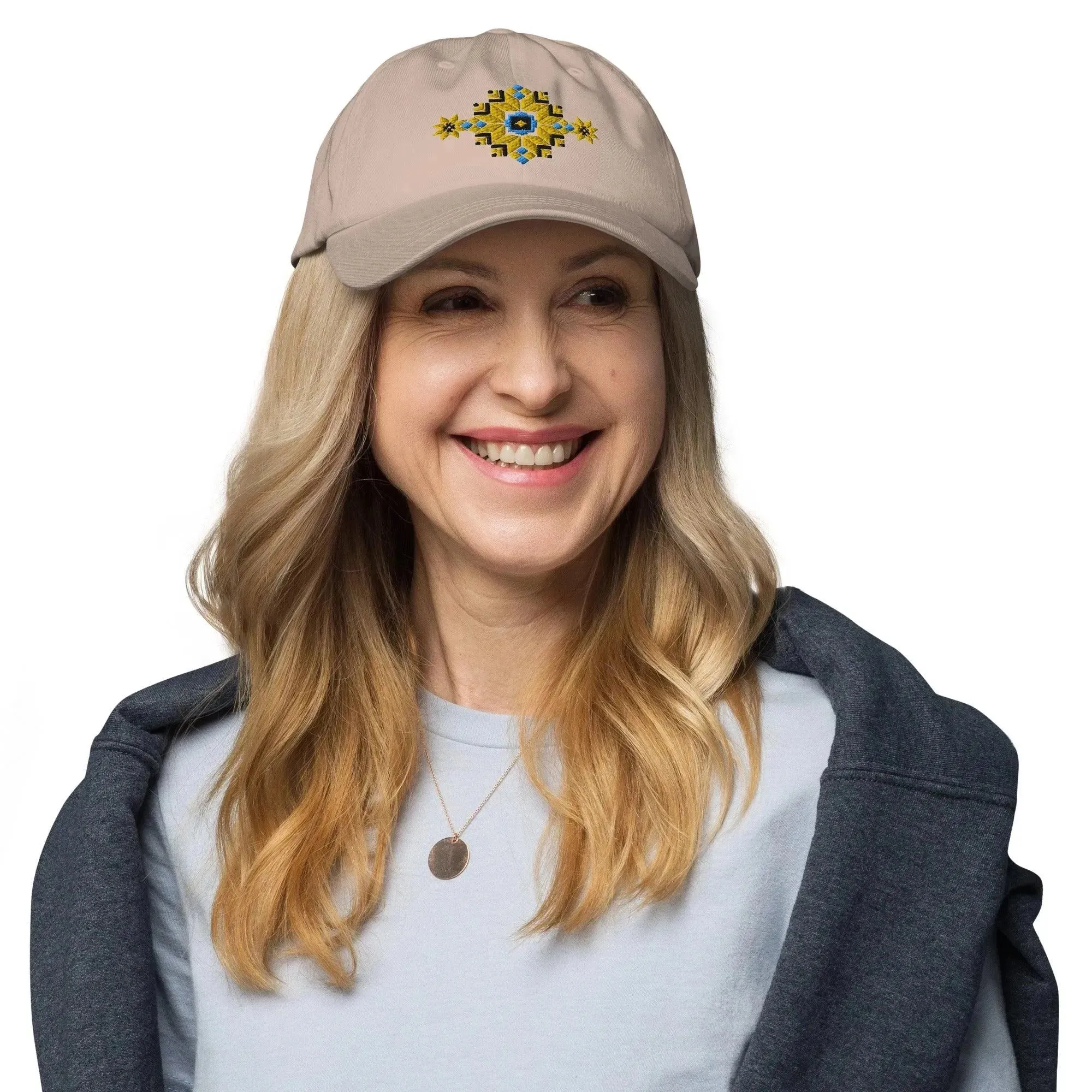 Ukrainian Vyshyvanka Motif Embroidered Dad Hat