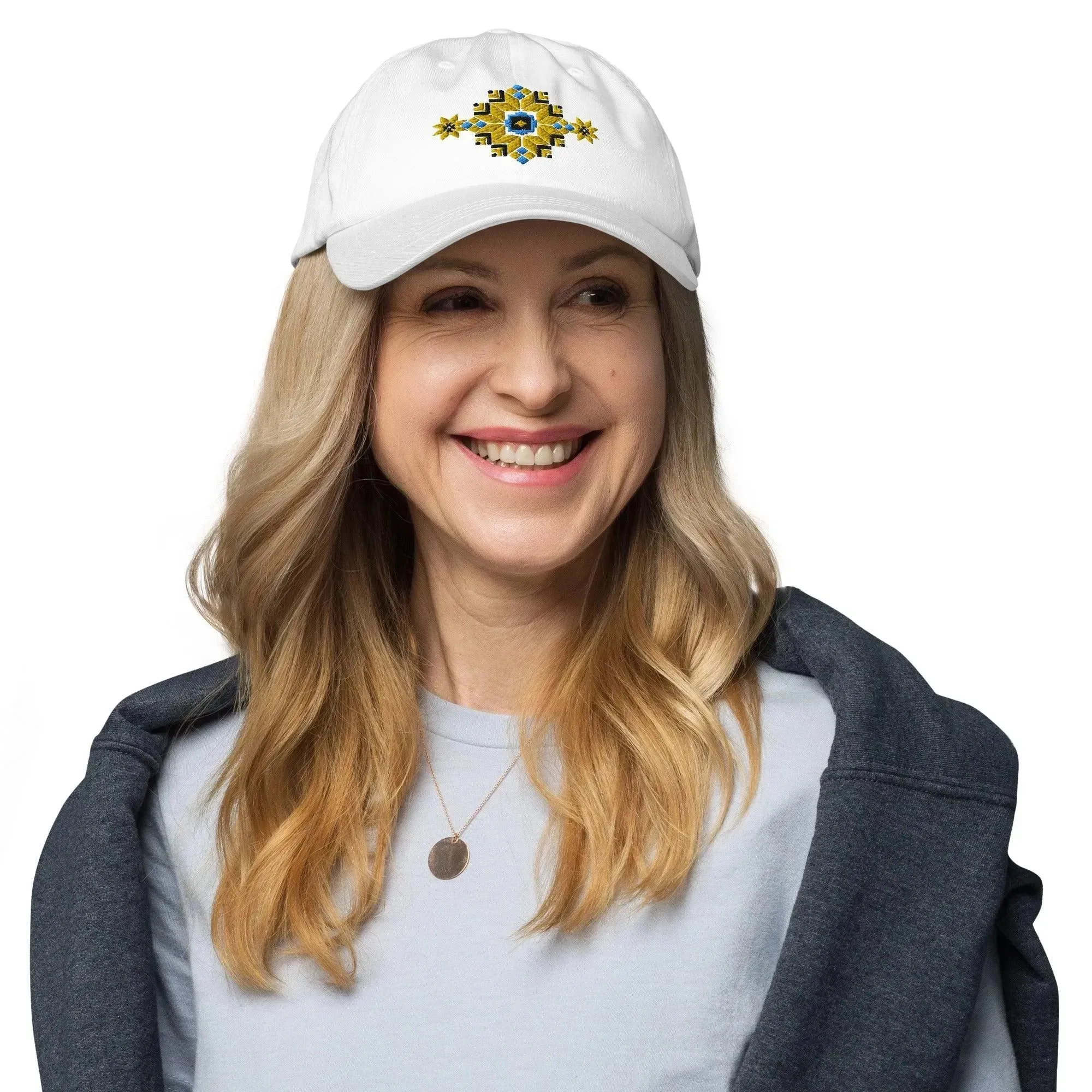 Ukrainian Vyshyvanka Motif Embroidered Dad Hat