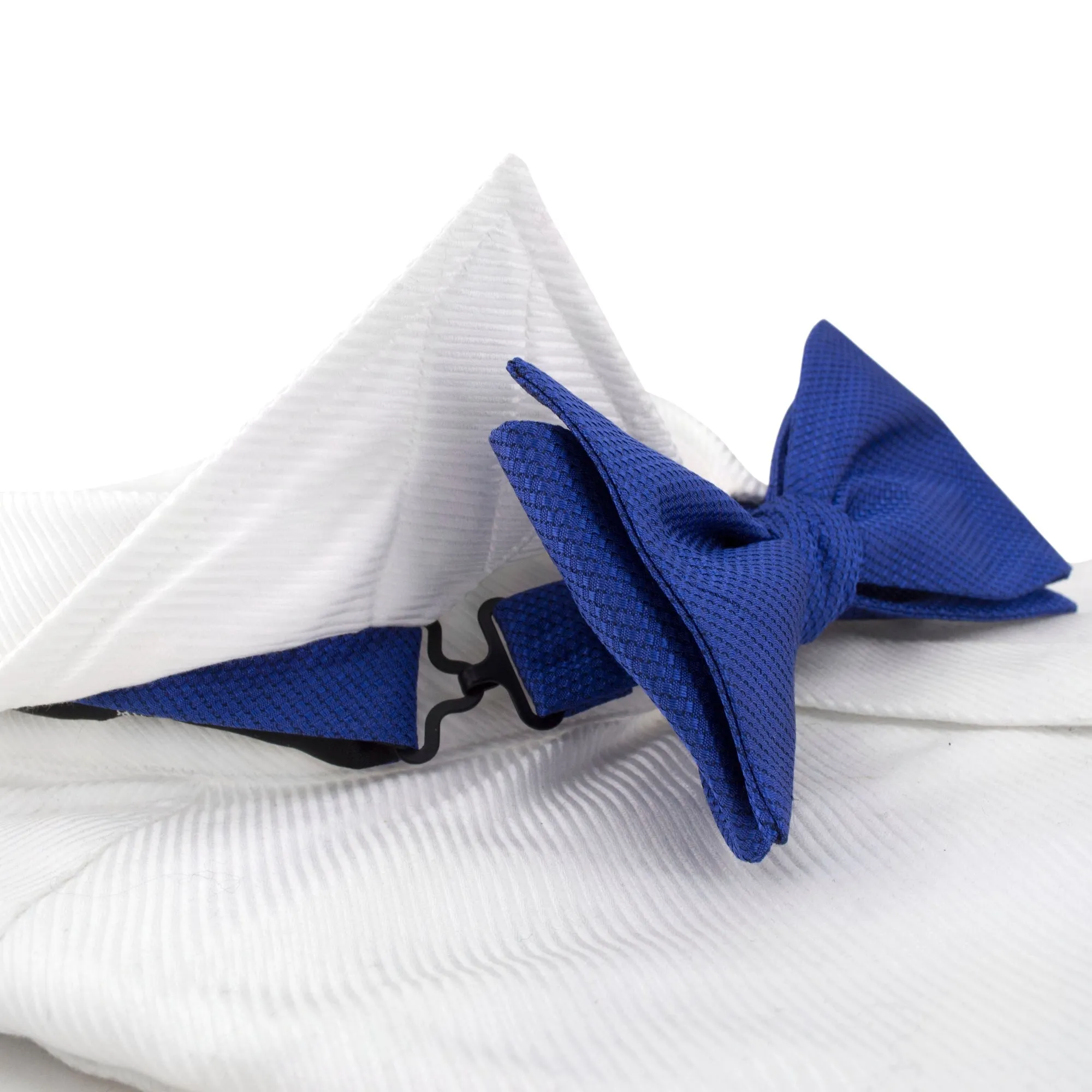 Ultramarine Textured Self Tie and Ready Made Bow Tie