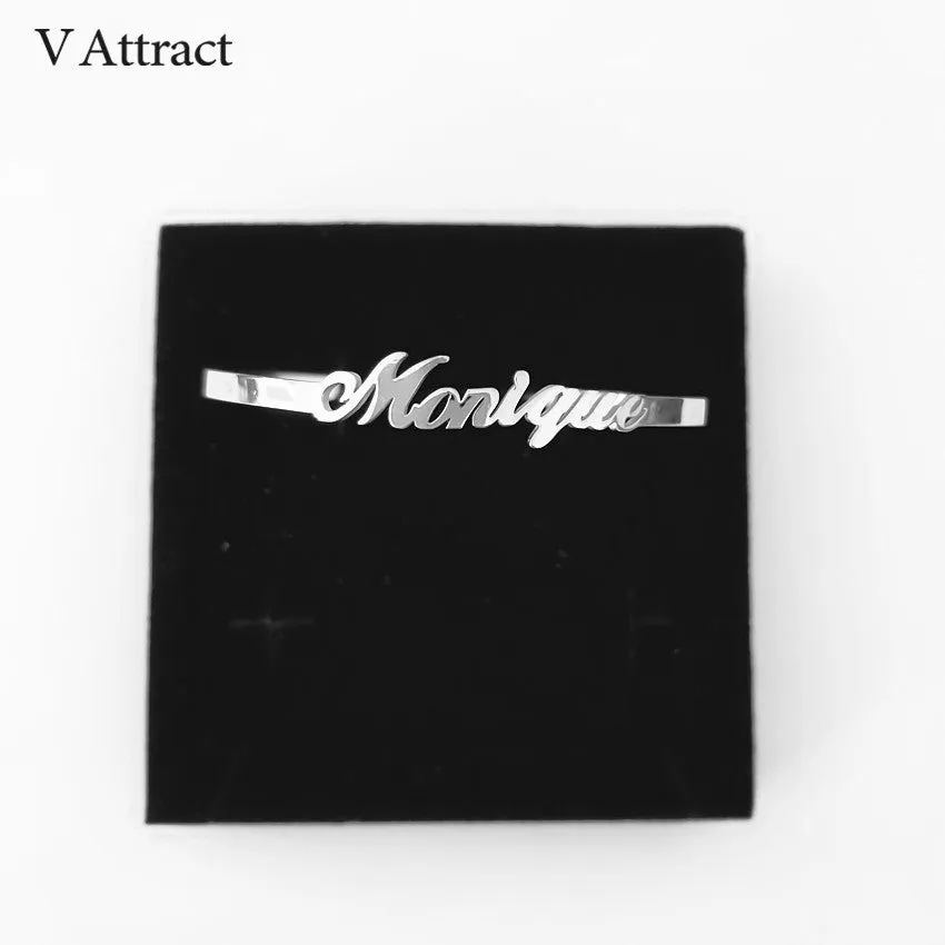 V Attract Personalized Hand Link BFF Jewelry Kpop Custom Name Bracelets Bangles Women Men Bijoux Femme Gold Erkek Bileklik 2018