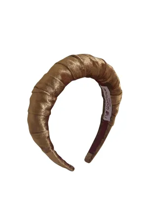 Velvet Ruffle Headband Gold